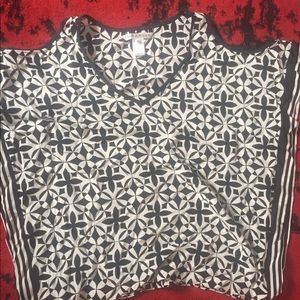 TRINA TURK BLACK AND WHITE SILK SHIRT